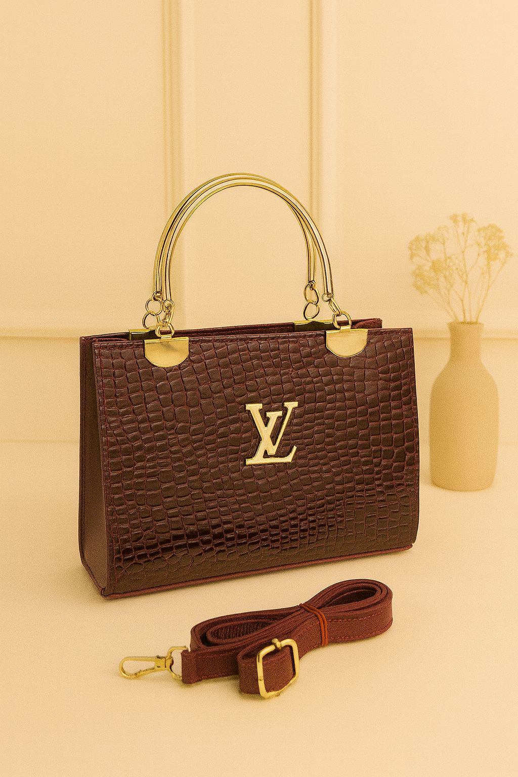 High Qualitu Croc Material With Long Belt