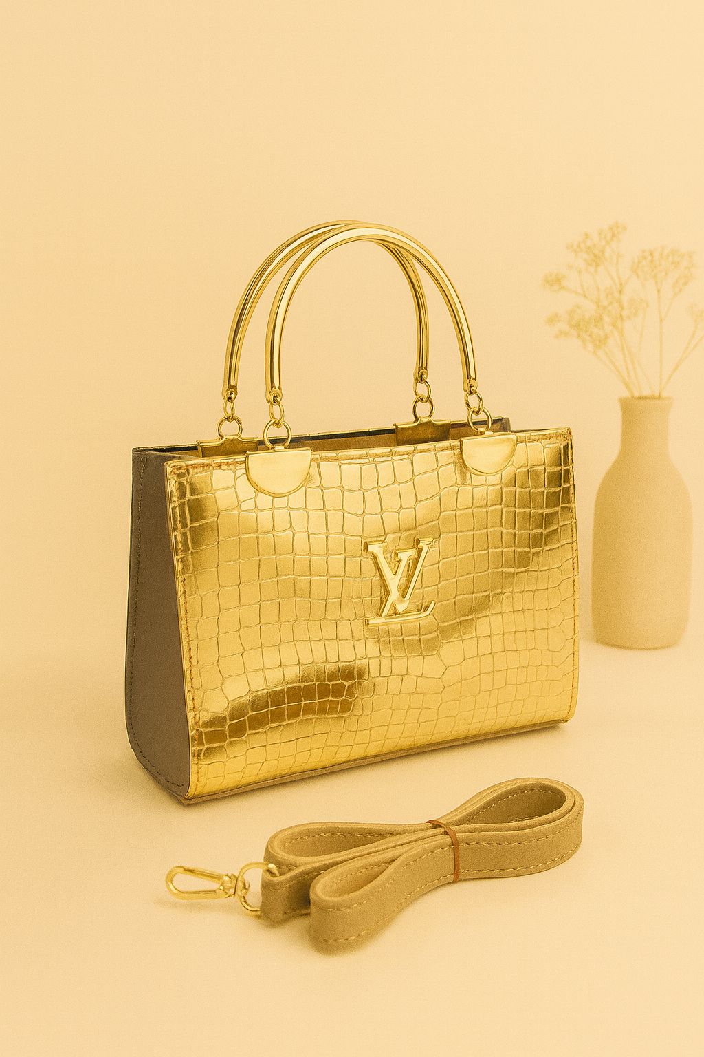 High Qualitu Croc Material With Long Belt