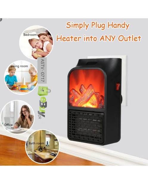 Portable Electric Heater With LED Fireplace Display